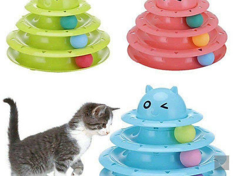 ĐỒ CHƠI THÁP BÓNG 4 TẦNG CHO MÈO